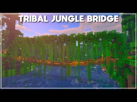 Minecraft: How to Build a Tribal Jungle Bridge [Tutorial] 2020