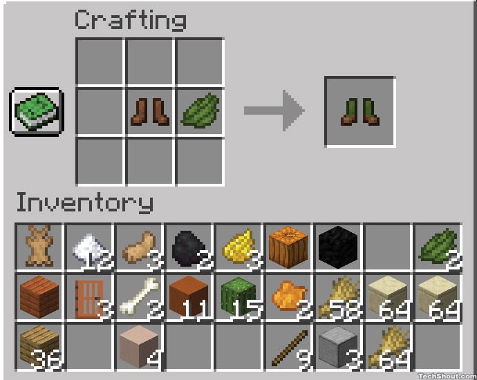 Dyeing Boots via the crafting table