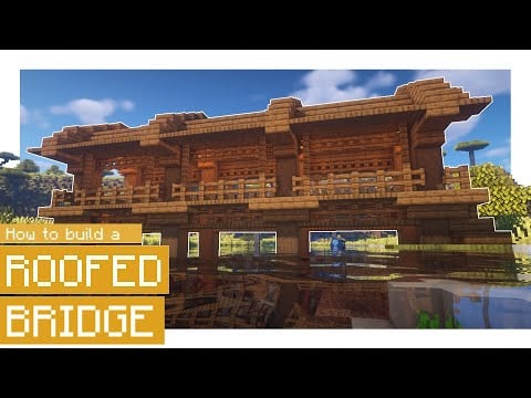 Minecraft: How to build a Wooden Roofed Bridge!