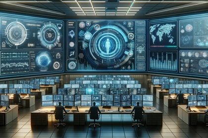 futuristic cybersecurity command center