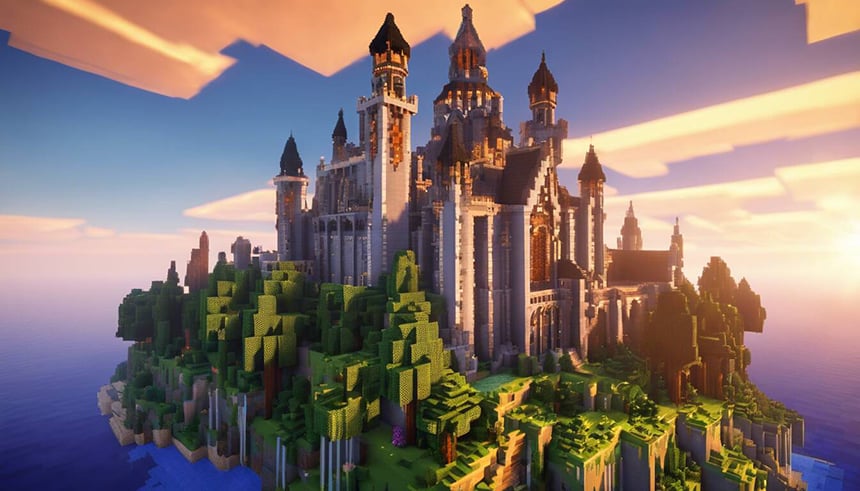 minecraft castle island