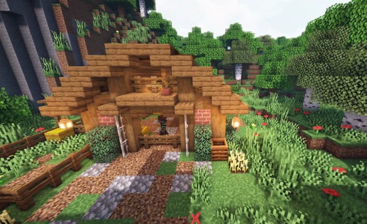 Small Barn for Survival mode In Minecraft