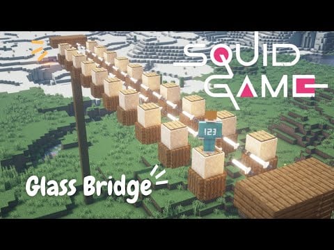 Minecraft | How to make a working squid game (Glass Bridge)