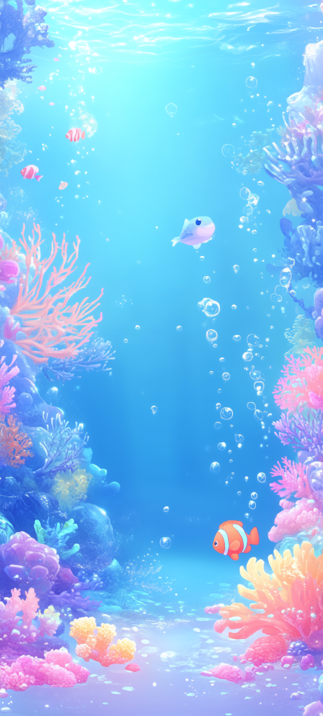 marine underwater scene colorful cute fish wallpaper